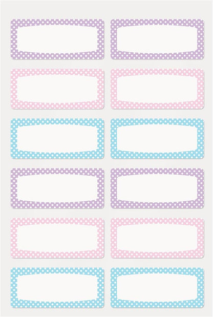 Avery No-Iron Fabric Name Labels, Soft Pastels Preprinted Designs, Handwrite-Only, 2-Pack, 48 Preprinted Labels (22282)