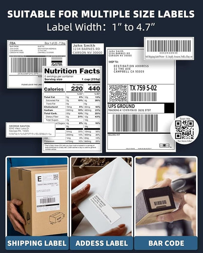 Phomemo Bluetooth Thermal Printer for Shipping Packages - Wireless Label Printers for Small Business with Phone&Pad&PC, 241BT Shipping Label Printer Compatible with Amazon, Ebay, Shopify, USPS, Temu