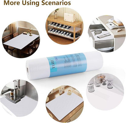Shelf Liner, 14 Inches x 20 FEET Non-Slip Kitchen Cabinet Liner, Washable Oil-Proof Non-Adhesive Contact Paper for Kitchen Drawer, Cabinet, Shelves, Refrigerator, Storage, Desks, coutertops