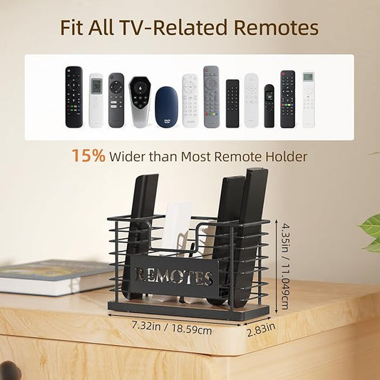 Remote Control Holder, 5-Slot TV Remote Holder Wall Mount, Universal Remote Caddy Large Size Design for Wall Table Living Room Bedroom, Easy Installation
