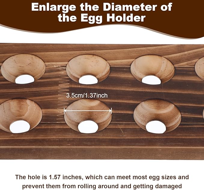 Egg Holder Countertop, 3-Tire Solid Wooden Egg Holder, Stackable Egg Storage Basket Holding Up to 36 Fresh Eggs, Chicken, Duck Eggs - Unfinished