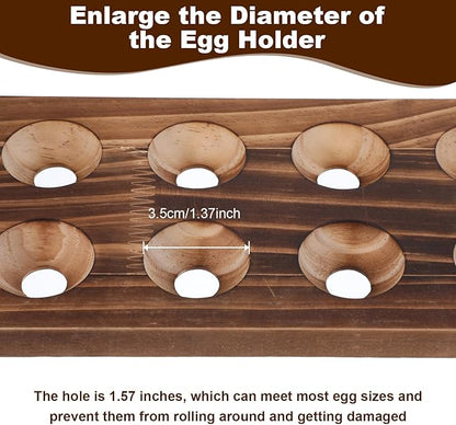 Egg Holder Countertop, 3-Tire Solid Wooden Egg Holder, Stackable Egg Storage Basket Holding Up to 36 Fresh Eggs, Chicken, Duck Eggs - Unfinished