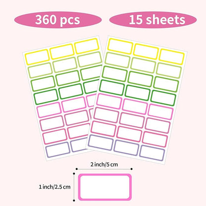 STARLIBOO Removable Freezer Labels,1x2 Inch Color Coding Removable Labels for Food Containers, Removable Label, Freezer Label to Write on/Waterproof (8 Colors,360 Pcs)
