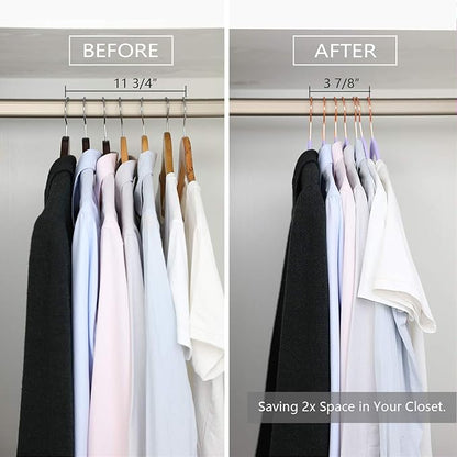 MIZGI Premium Velvet Hangers (50 Pack) Heavy Duty - Non Slip Felt Hangers - Velvet Suit Hanger Light Purple - Rose Gold Hooks,Space Saving Clothes Hanger
