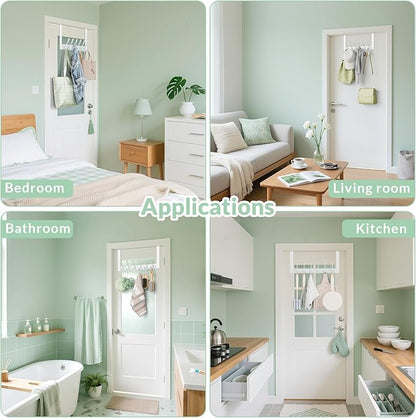 Over The Door Hooks with 6 Hooks for Hanging-Space-Saving,Over The Door Hanger,Over The Door Towel Rack,Towel Hanger for Bathroom,Guaranteed Quality & Compressed Packaging. (1, White-Unassembled)