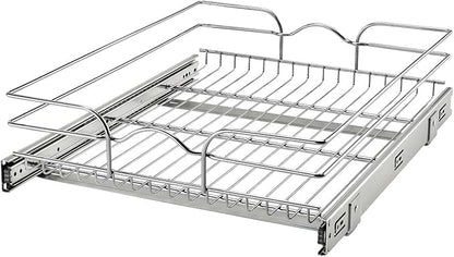 Rev-A-Shelf Kitchen Cabinet Pullout Shelf and Drawer Organizer Slide Out Pantry Storage Basket in Multiple Sizes, 18 x 22 In, 5WB1-1822CR-1