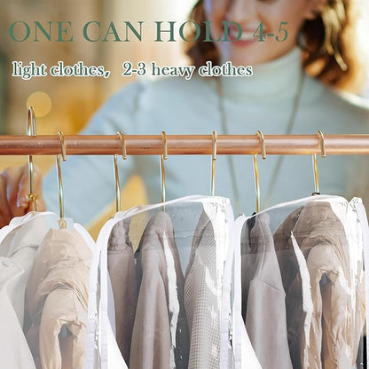 Patelai 12 Pcs 4" Gusseted Plastic Shoulder Covers for Hanging Clothes Coat Covers for Closet Clear Garment Breathable Bag for Jacket Clothing Coat Dress (Transparent)