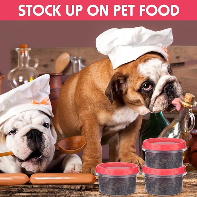 Sieral 36 Pack 8 oz Freezer Containers with Lids Reusable Deli Freezer Storage Containers Stackable Plastic Thick Twist Top Jars for Takeout Food Round Wide Mouth Lunch Snack (Red)