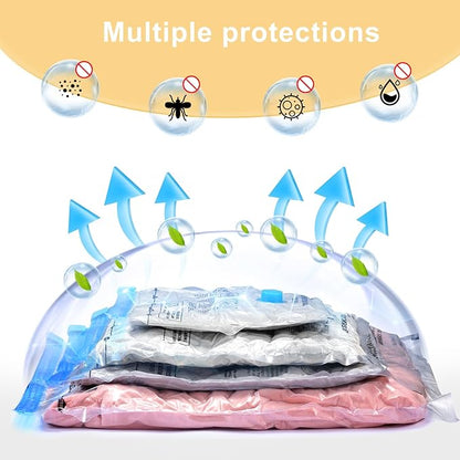 Travel Vacuum Bags with Portable Electric Pump (Combo 8 Pack)