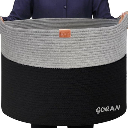 Extra Large Storage Laundry Basket 22" X 22"X 14" Cotton Rope Woven Basket for Blanket Basket with Handles for Living Room Toys Storage XXXL