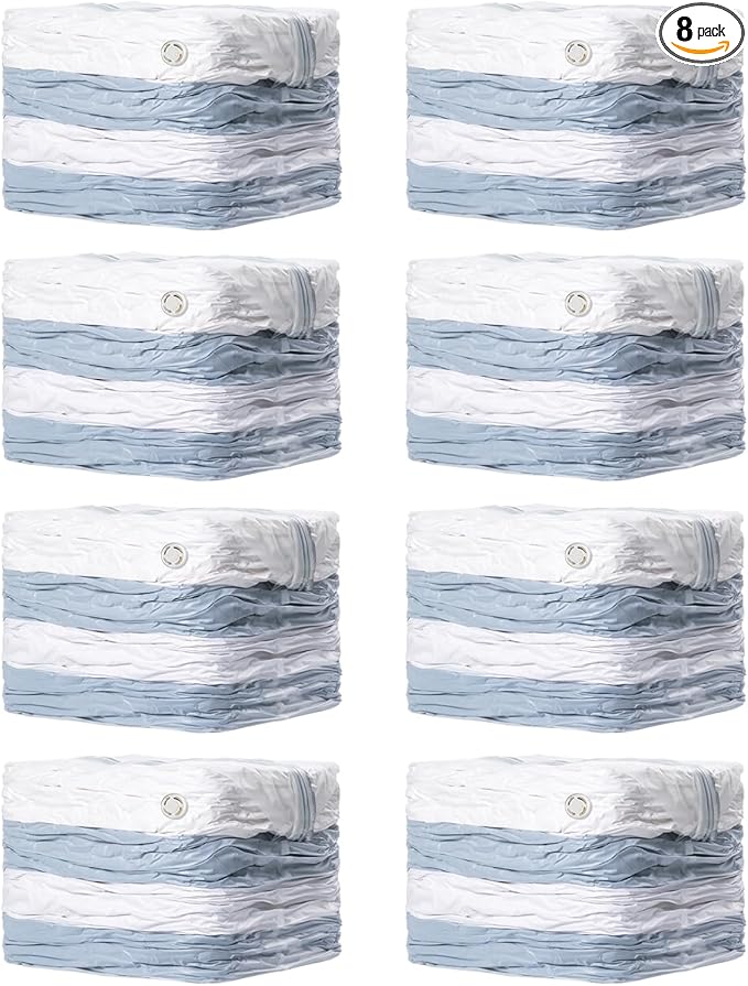 TAILI 8 Pack Vacuum Storage Bags, Jumbo Cube (31x40x15 Inch), Large Vacuum Seal Bags for Bedding, Comforters, Blankets, Clothing, Closet Space Saving, Clear