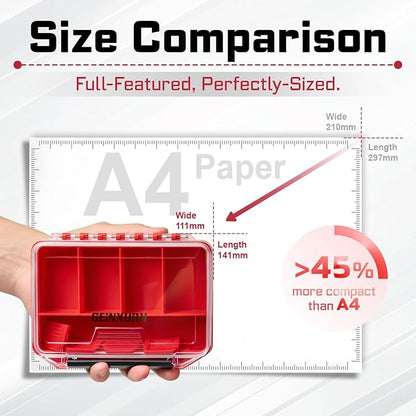 IPX4 Waterproof Small Storage Parts Organizer, Small Parts Case with Removable Dividers, Screwdriver Bit Set Box(2 Boxes)