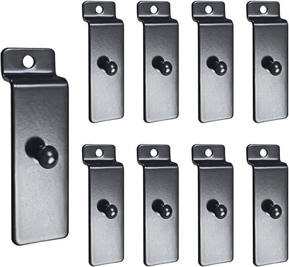 Metal Slatwall Utility Hooks, 10pcs Commercial Slatwall Picture Hook Notch Picture Display Hooks Hangers Painting Hook for Photo Frame Painting Arts Center Slat Panel (Black)