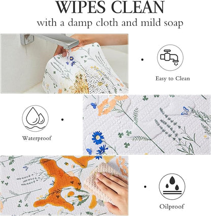 Beautysaid Shelf and Drawer Liner for Kitchen Cabinet, Non Adhesive Non Slip Shelf Paper Waterproof Washable Thickened for Dresser Pantry Shelve Bathroom Protector Liner(Floral,18 in x 10 FT)
