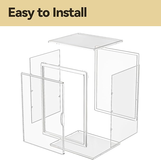 IYINIYI 15.75''x11.81''x9.84'' XX-Large Clear Shoe Storage Boxes with Divider, Stackable Plastic Boot Boxes with Magnetic Door, Acrylic display case Box with Lids for Sneaker Purses Handbags Books (3)