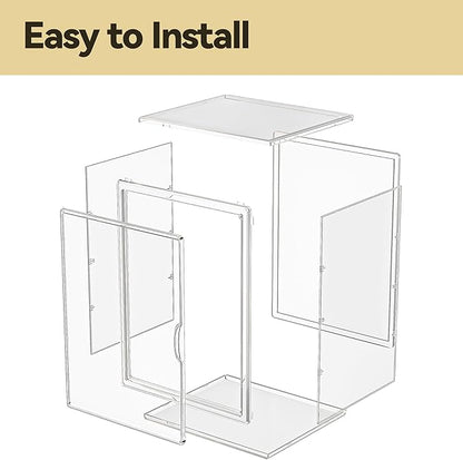 IYINIYI 15.75''x11.81''x9.84'' XX-Large Clear Shoe Storage Boxes with Divider, Stackable Plastic Boot Boxes with Magnetic Door, Acrylic display case Box with Lids for Sneaker Purses Handbags Books (3)