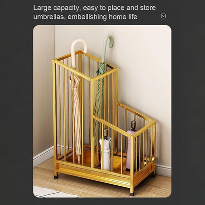 Indoor Large-capacity Umbrella Stand，Metal Umbrella Stand Hotel Commercial，Metal Standing Umbrella Holder，Metal Umbrella Holder，Large-capacity Entrance Umbrella Storage Rack For Hotel Offices(Gold,40*