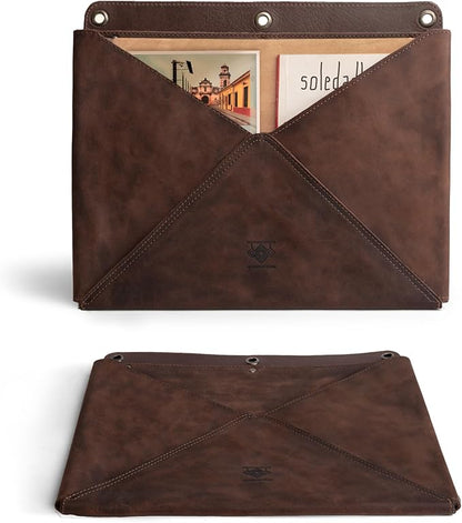 Wall File Organizer, Leather Wall Organizer for Office, Hanging Wall File Holder/Mail Organizer, Stylish Leather Folder for Wall, Office Wall Mounted File Organizer, Wall Hanging File
