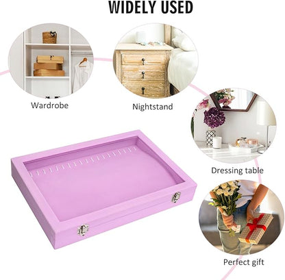 Velvet Necklace Display Jewelry Tray 20 Hook Necklace Tray Necklace Pendant Jewelry Tray for Women and Girls