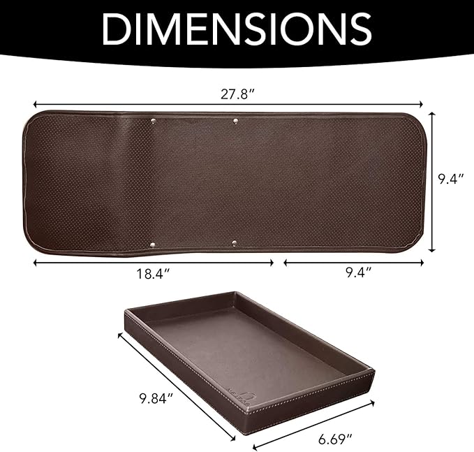 U NEATOPA Couch Remote Caddy Control Holder Sofa Organizer with Detachable Wooden Snack Tray for Recliner Mattresses Chair Armrests with 4 Slots - 1 Large Pockets and 3 Small Pockets (Brown)