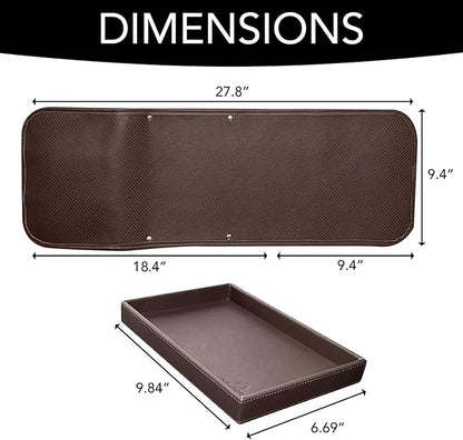 U NEATOPA Couch Remote Caddy Control Holder Sofa Organizer with Detachable Wooden Snack Tray for Recliner Mattresses Chair Armrests with 4 Slots - 1 Large Pockets and 3 Small Pockets (Brown)
