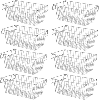 SANNO Freezer Organizer Bins, Stackable Chest Freezer Organizer, Pantry Storage Bins Cubby Bins for Food,Pantry Snack, Vegetable, Potato, Onion,8
