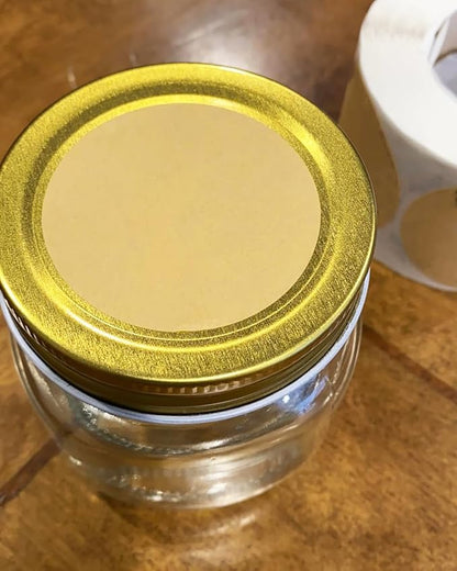 2 Inch Natural Brown Kraft Stickers (500 Per Roll), Round Blank Labels for Jars and Lid, Permanent Adhesive Kraft Stickers, Mason Jar Bottle Canning Labels