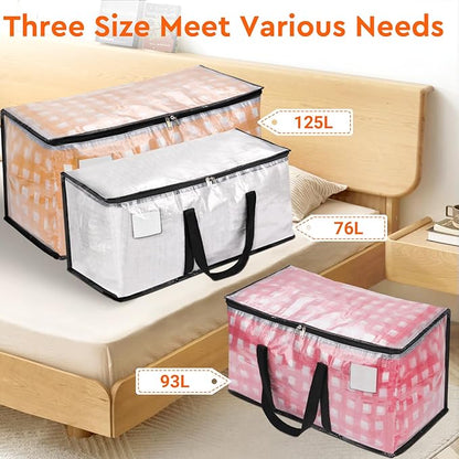 BlissTotes 8-Pack Heavy Duty Extra Large Clear Moving Bags (125L)