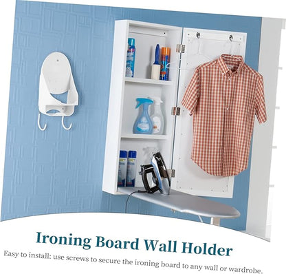1pc Wall Mounted Ironing Board Holder Iron Organizer for Home Material Easy to Install for Laundry Rooms and Bathrooms