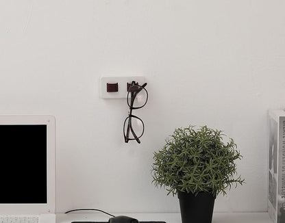 KELEQUI ZAP Wall Mount Eye Glasses Holder Spectacle Eyeglass Hanger Hanging Eyeglasses Holder for Desk Wood Sunglass Organizer Hanging Sunglasses Holder Wall Nerdy Gifts for Men Women