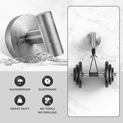 WingWider Shower Hooks for Inside Shower,No-Drill Removable&Reusable Towel Hooks for Bathroom,Heavy Duty Suction Cup Hooks for Glass Window,2 Packs(Silver)
