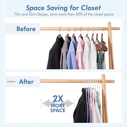 HOUSE DAY White Plastic Hangers 100 Pack, Plastic Clothes Hangers with Built-in Hooks, Durable and Strong Coat Hangers for Closet, Space Saving Clothing Hanger for Shirts, Coats, Skirt, Dress