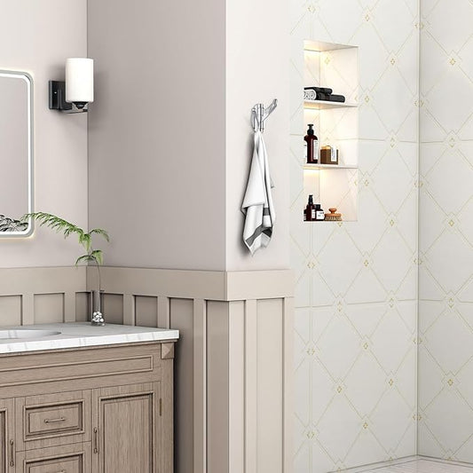 Angle Simple Bathroom Towel Hook Swivel, Metal Hand Towel Hook for Wall, Foldable Robe Coat Hanger, Chrome