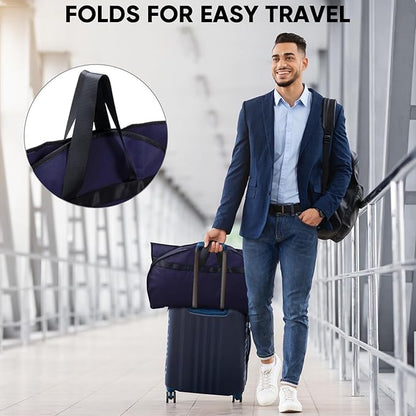BALEINE 5PK Heavy Duty Garment Bag with Shoe Storage Travel Bag for Dresses, Suit, Coats Travel Essential (43", Blue)