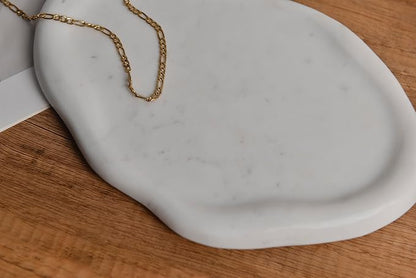 Cloud Shaped Natural Marble Tray 9"x6" – Decorative Catchall for Home Decor | Stone Organizer for Vanity, Bathroom, Kitchen, Jewelry, Perfume, Candle, Keys & Countertop Display (Arctic White)
