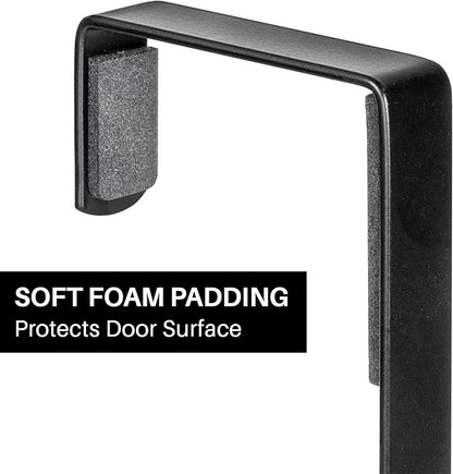 LYNK Professional® Home™ Over Door Hooks Rack - 28 Hook Over Door Hanger - Over Door Towel Rack - Hanging Towels or Clothes - Bathroom, Bedroom or Laundry Room - Lifetime Ltd. Warranty - Black