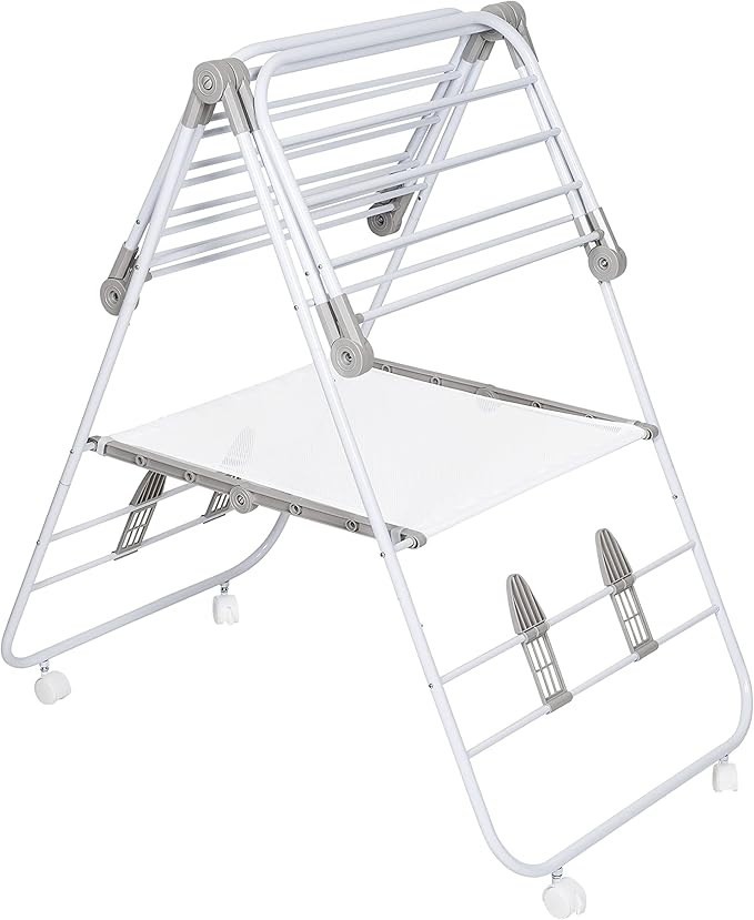 Honey-Can-Do Folding Wing Clothes Dryer, with Wheels DRY-09804 White, 50 lbs