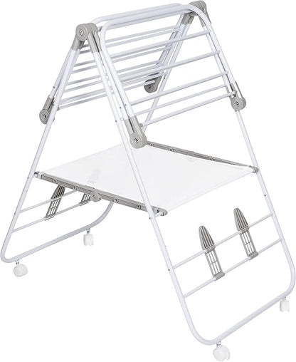 Honey-Can-Do Folding Wing Clothes Dryer, with Wheels DRY-09804 White, 50 lbs