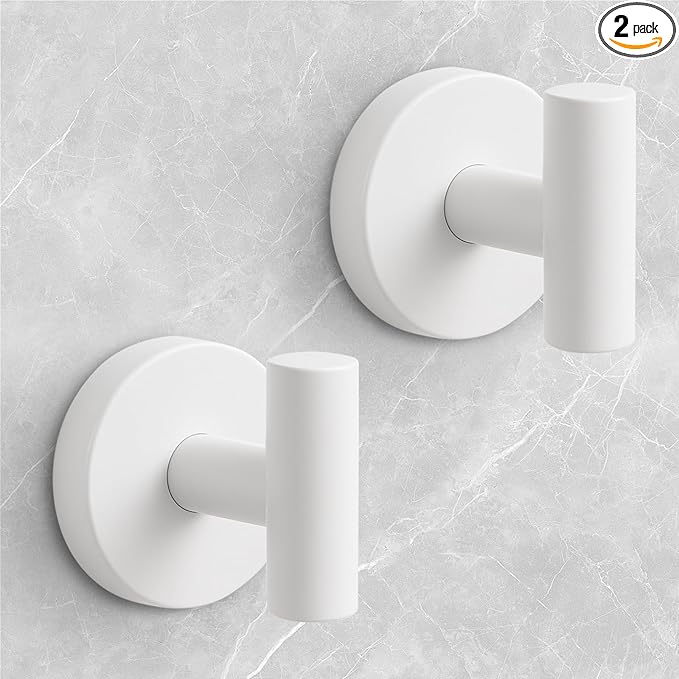 WingWider Shower Hooks for Inside Shower,No-Drill Removable&Reusable Towel Hooks for Bathroom,Heavy Duty Suction Cup Hooks for Glass Window,2 Packs(White)