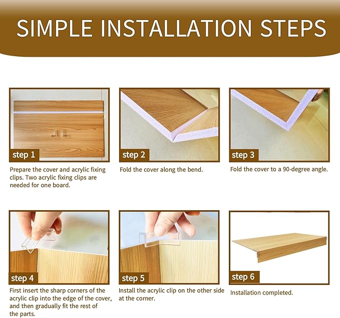 Wire Shelf Cover, Wire Rack Covers for Pantry,4 Pcs PVC Wood-Look Faux Wood Shelf Liners,35x16 Inch,0.24inch Thick for Home and Kitchen Organization