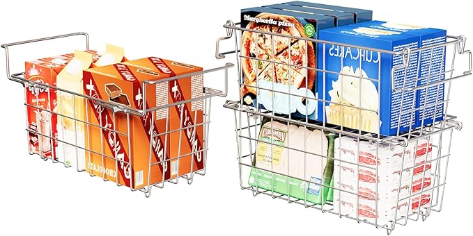 3Pack Adjustable Freezer Organizer Bins - Stackable & Hanging for 7 Cu.Ft Chest Freezer