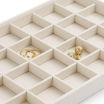 Oirlv Stackable 12 Girds Jewelry Trays Jewelry Storage Tray Showcase Display Organizer(13.8" X 1.4"X 9.4")