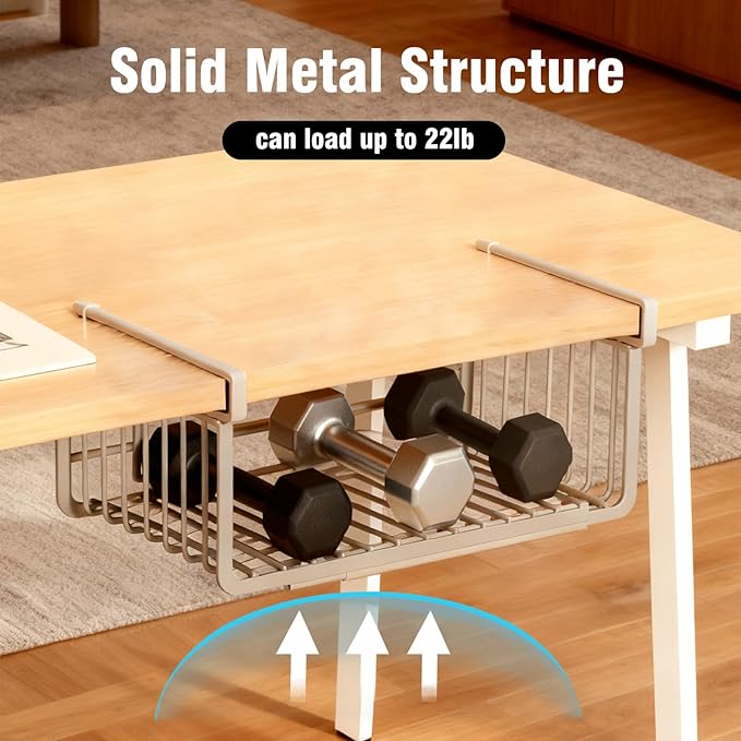 2 Pack Under Shelf Storage Basket, Extendable Under Cabinet Organizer, Pantry Organizers and Storage Hanging Rack for Kitchen Laundry Room Desk Counter Bookshelf