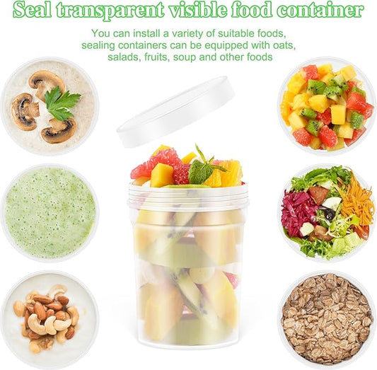 LEAWALK 32 oz -12 Pack Reusable Food Freezer Storage Containers with Lids, BPA Free Twist Top Deli Container, Leak Proof, Stackable, Microwave and Dishwasher Safe