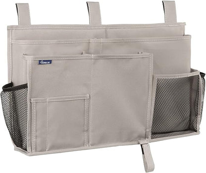 Surblue Bedside Caddy Hanging Bed Organizer Storage Bag Pocket for Bunk and Hospital Beds, College Dorm Rooms Baby Bed Rails,Camp (8 Pockets),Gray
