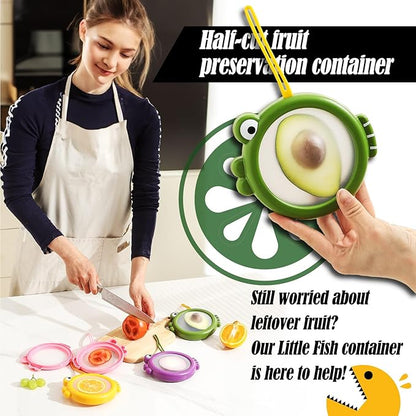 Lovfult Onion Storage and Avocado Saver - 4-Piece Set Silicone Fruit Storage Box, Multifunctional and Perfect for Lemons, Cheese, Tomatoes, Potatoes, Garlic