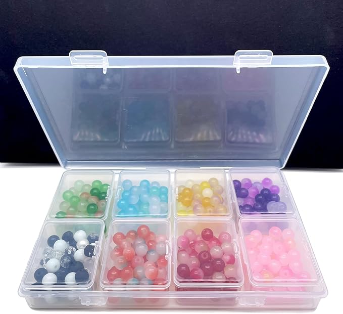Tackle Box Organizer - Plastic Storage with Removable Compartment, Small Parts, Craft & Sewing Accessories (8-GRIDS)