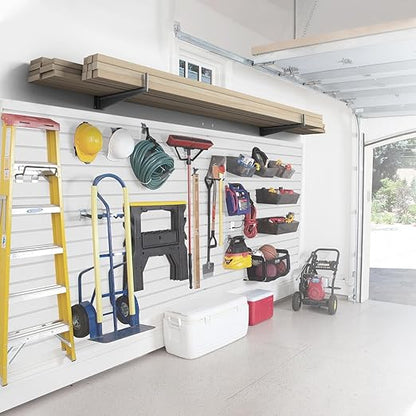 8x4FT Slat Wall Paneling Slatwalls Panel Wall Heavy Duty Industrial PVC Panels Garage Storage System for Easy Install Garage Organization Sturdy Walls Slats for Home & Bike Rack Storage