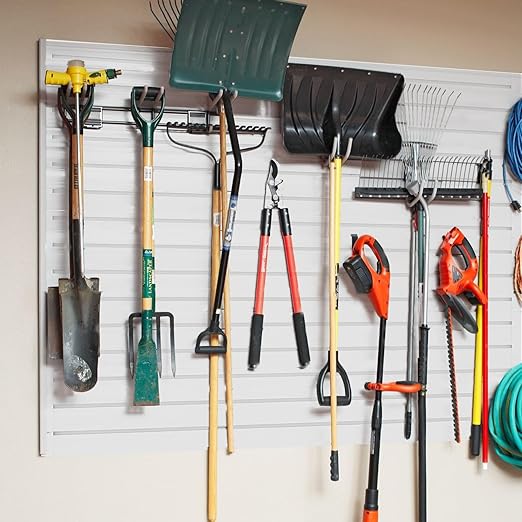 4x4FT Slat Wall Paneling Slatwalls Panel Wall Heavy Duty Industrial PVC Panels Garage Storage System for Easy Install Garage Organization Sturdy Walls Slats for Home & Bike Rack Storage