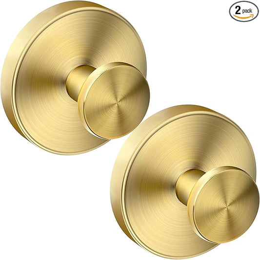 luckin smile Suction Cup Hooks for Shower, No-Drill Removable Towel Hook for Bathrooms, Shower Hooks, Suitable for Bathrooms, Kitchens, Windows, Glass, Powerful Suction Cup Hook (2, Gold)